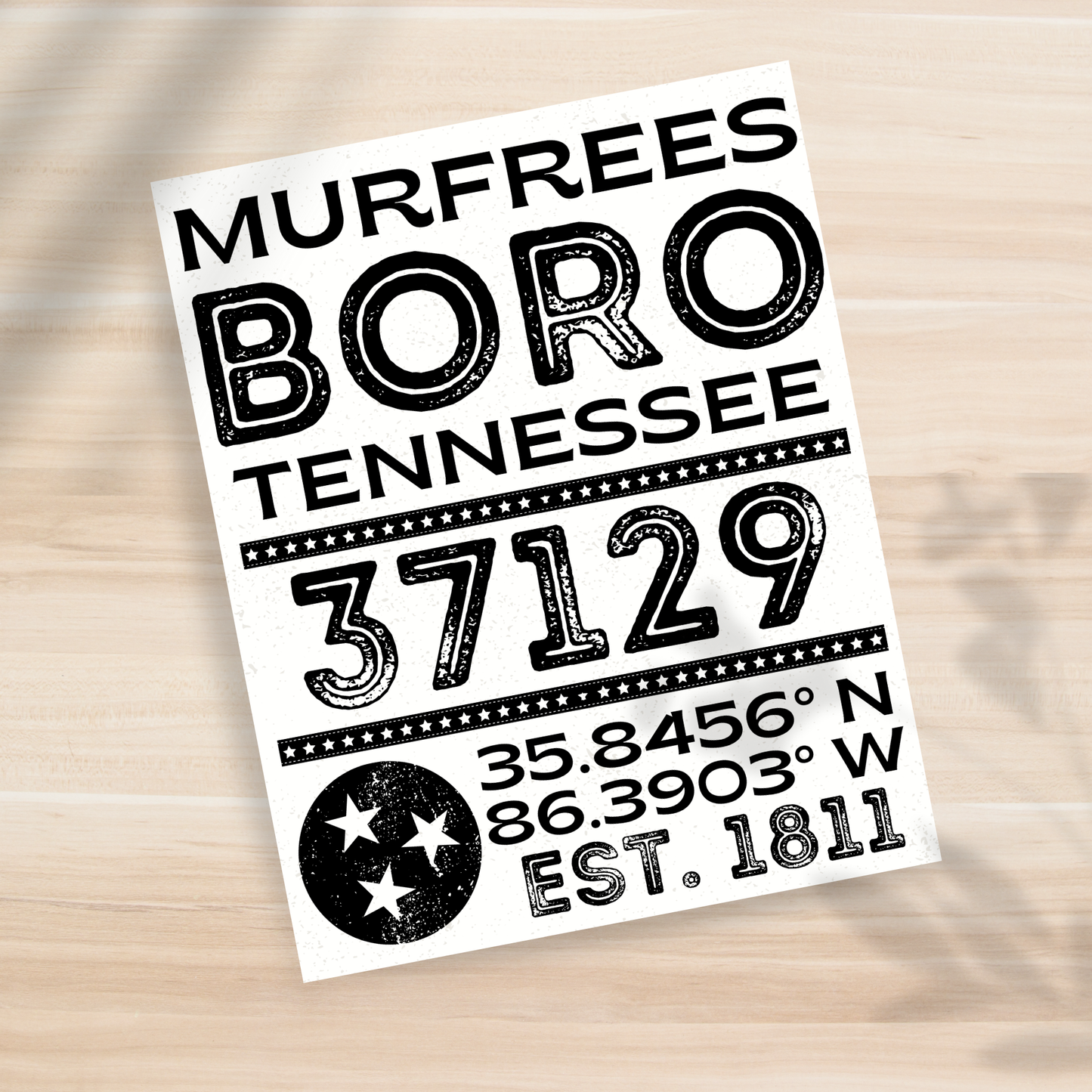 Murfreesboro, TN - 37129 - 8x10" Print