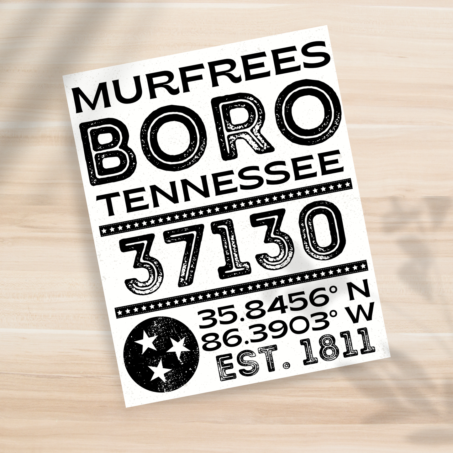 Murfreesboro, TN - 37130 - 8x10" Print