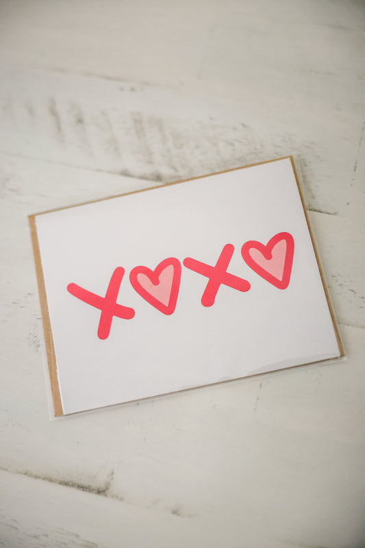 XOXO Valentine Card - Horizontal