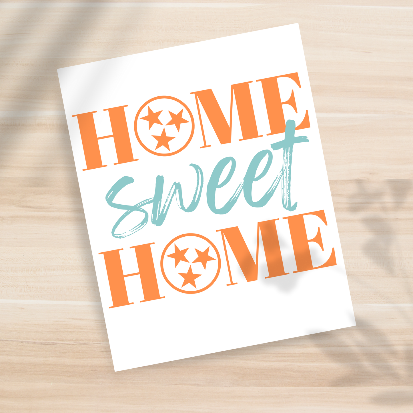Home Sweet Home Tennessee Tri-Star 8x10" Print