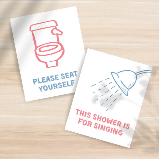 Set of Two Bathroom 8x10" Prints